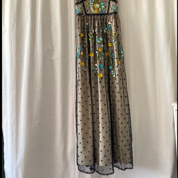 Frock And Frill Petite Premium Folk Embroidrerd Structured Strap Maxi Dress - Picture 3 of 3